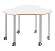 Table Atlas avec roues Hexagonale Tri diamètre 120 cm T1