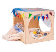 Cube Montessori 60x60 avec 3 ouvertures rondes L'unité