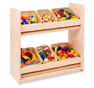 Mueble Montessori expositor para cestas