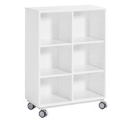 Armoire basse à roulettes white2 hauteur. 110 cm et 6 casiers