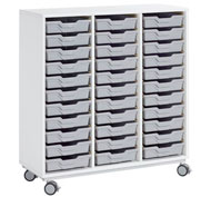 Armoire basse à roulettes white2 hauteur. 110 cm avec 33 bacs Sigma
