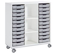 Armoire basse à roulettes white2 hauteur. 110 cm. avec 22 bacs Sigma.