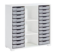 Armoire basse avec white2 pieds de hauteur. 102 cm. avec 22 bacs Sigma.