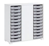 Armoire basse avec pieds white2 hauteur. 102 cm avec 22 bols Sigma avec porte.