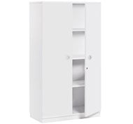 Armoire moyenne avec socle white2 hauteurs. 143 cm avec 3 étagères et grandes portes avec serrure