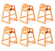 Pack scolaire de chaises hautes empilables en bois set de 6