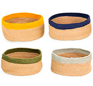 Paniers en jute faits à la main set de 4