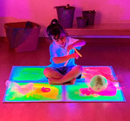 Ensemble de tuiles sensorielles avec liquide UV 50cm x 50cm set de 4