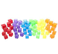 Cubes transparents multicolores