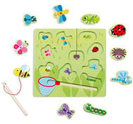 Jeu d'encastrement magnétique de pêche les insectes