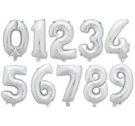 Maxi lote globos de números plateados lote de 10