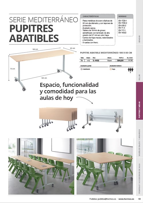 Mobiliario aulas de formación