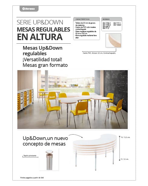 Mesas regulables en altura