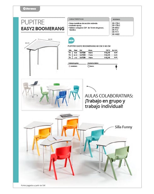 Pupitres infantil primaria y secundaria