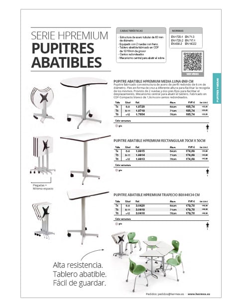 Pupitres infantil primaria y secundaria