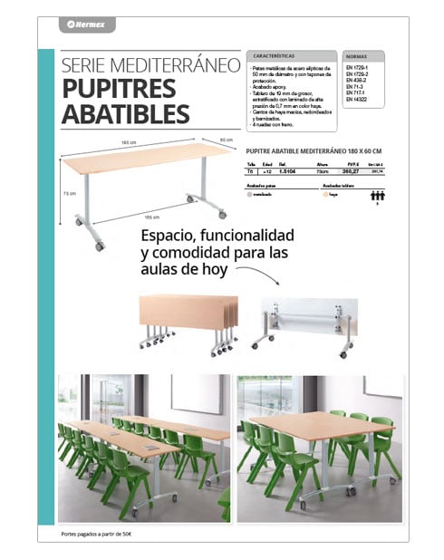 Pupitres infantil primaria y secundaria
