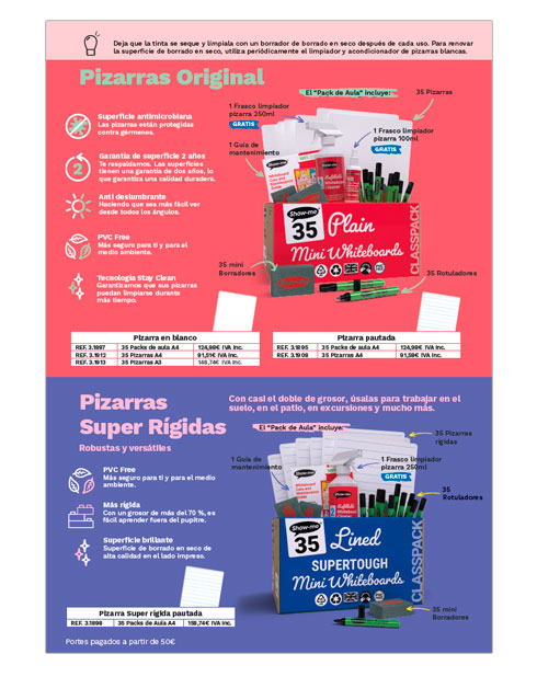 Pizarras educativas alumno Show-me 2025