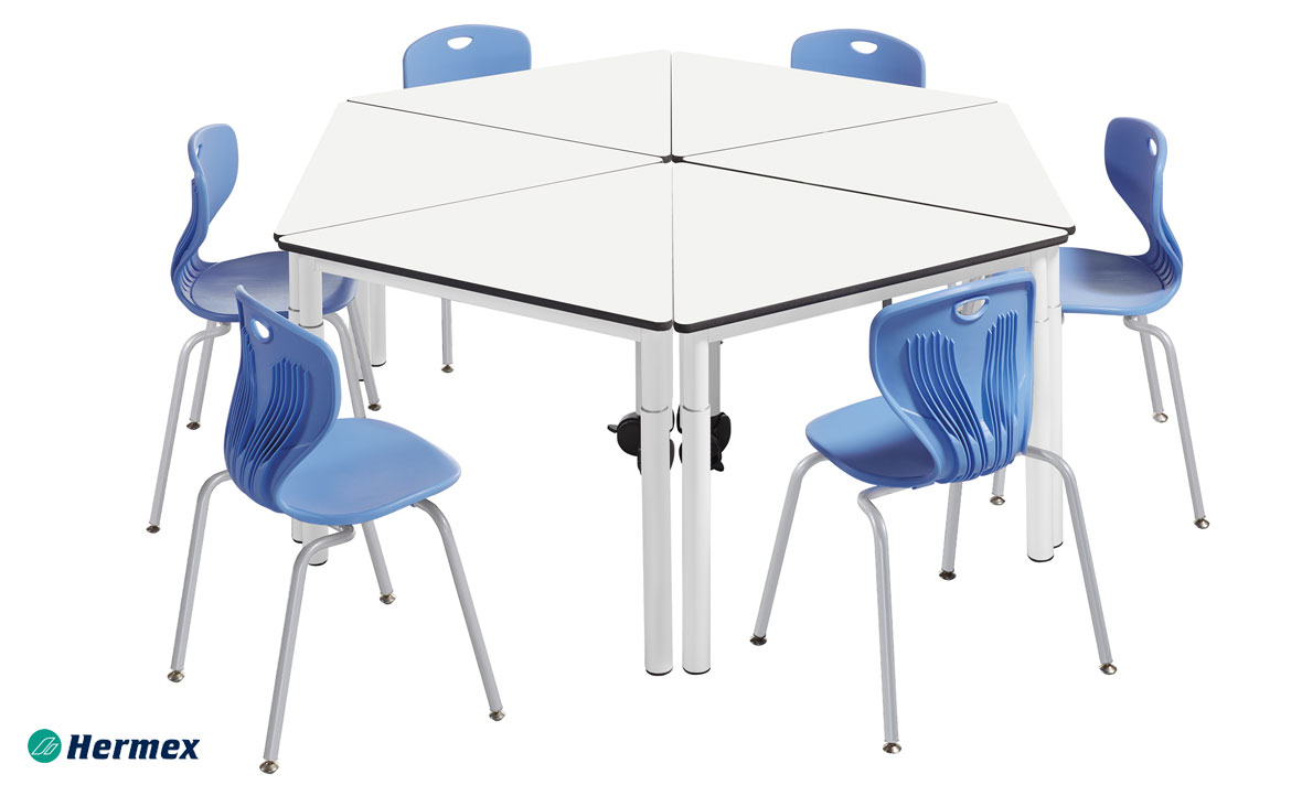 Aulas de primaria - Conjunto mesa triangular y sillas