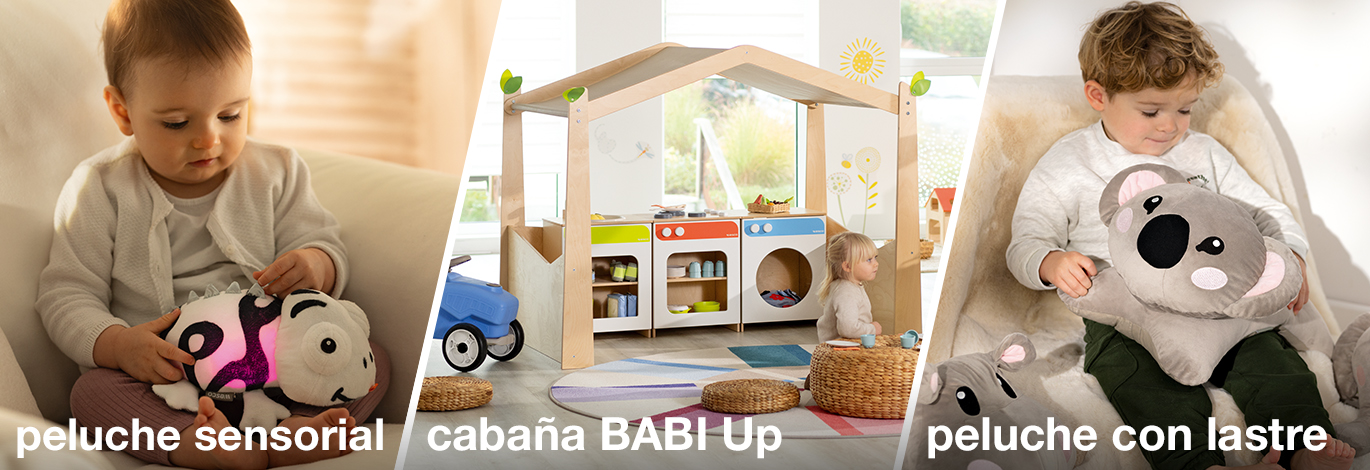 Peluche sensorial, cabaña BABI Up, peluche con lastre